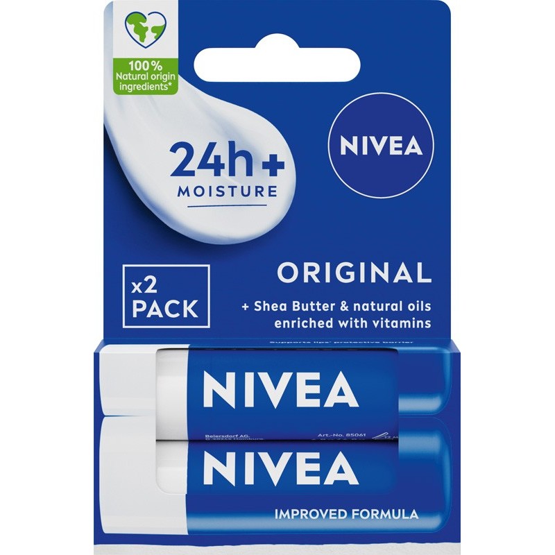 NIVEA Lip Care DUO Ochronna pomadka do ust Orginal 4.8g x2