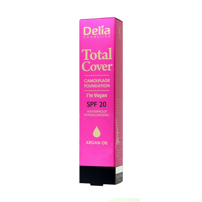 DELIA Total Cover Podkład kryjący hipoalergiczny SPF20 nr 52 25g