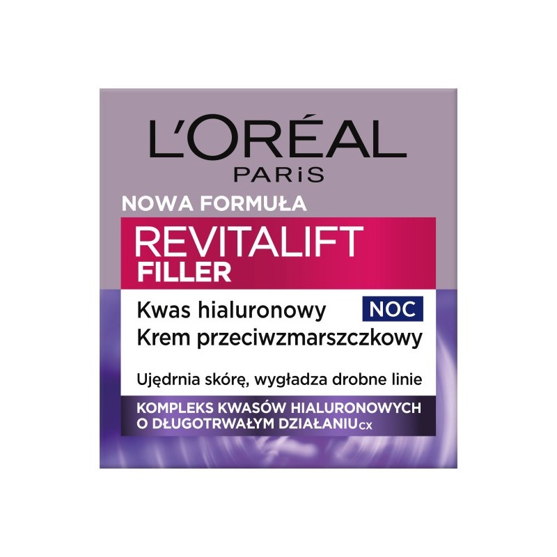 LOREAL Revitalift Filler 40+ Krem przeciwzmarszczkowy z Kwasem hialuronowym na noc 50 ml