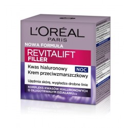 LOREAL Revitalift Filler 40+ Krem przeciwzmarszczkowy z Kwasem hialuronowym na noc 50 ml