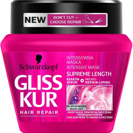 Schwarzkopf Gliss Kur Supreme Length Maska do włosów zniszczonych 300ml