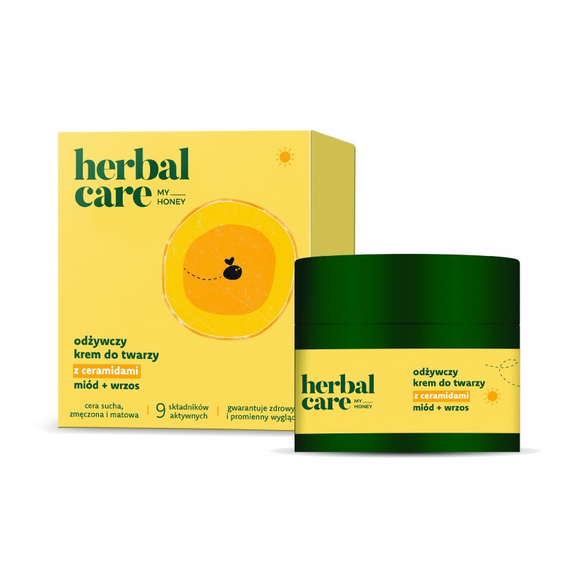 HERBAL CARE My Honey Odżywczy Krem do twarzy z ceramidami + miód i wrzos - do cery suchej,matowej i zmęczonej na dzień 50 ml
