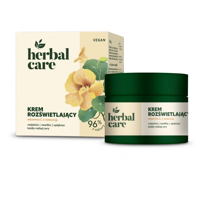 HERBAL CARE Vegan Krem rozświetlający z Witaminą C i Nasturcją dla każdej cery - na dzień i noc 50 ml