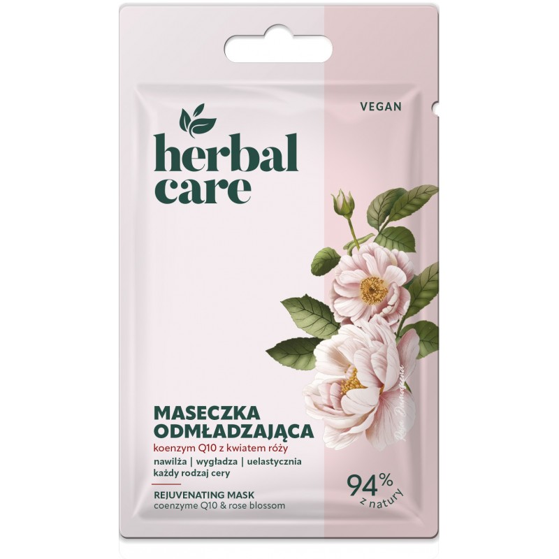 HERBAL CARE Vegan Odmładzająca Maseczka na twarz - Koenzym Q10 z Kwiatem Róży 7 g