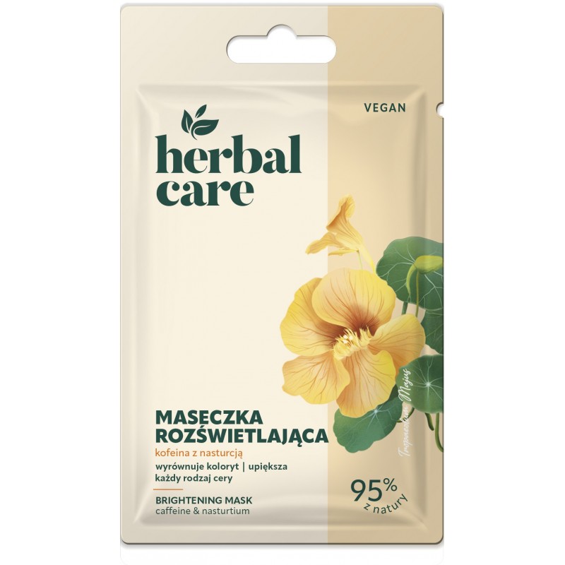 HERBAL CARE Vegan Rozświetlająca Maseczka na twarz - Kofeina z Nasturcją 7 g