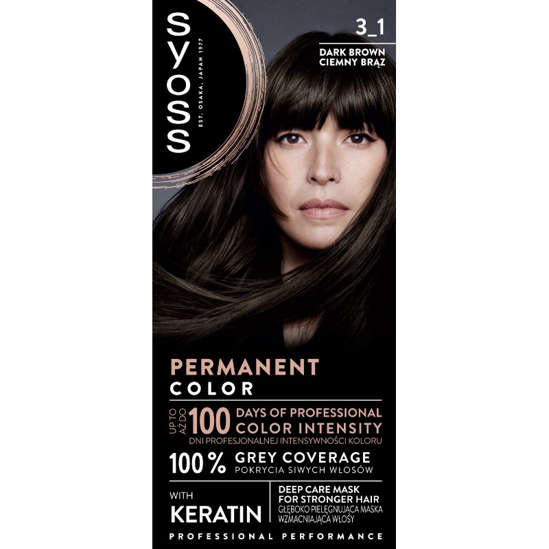SYOSS Permanent Color Farba do włosów 3-1 Ciemny Brąz