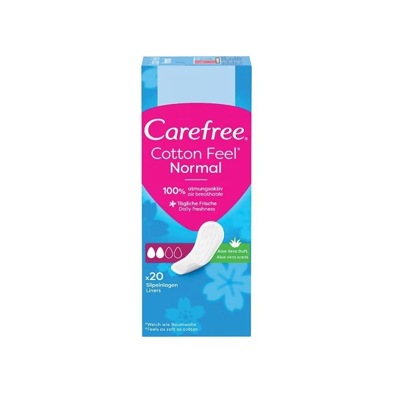 CAREFREE Cotton Feel Normal Aloe Wkładki higieniczne o zapachu aloesowym 1 op. - 20 szt.