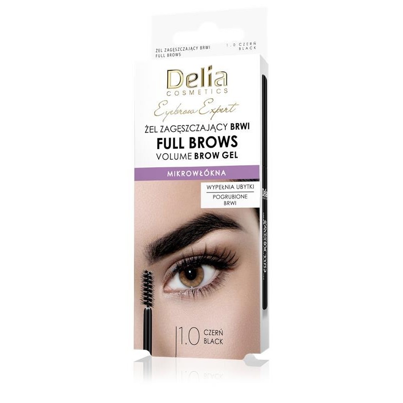 DELIA Eyebrow Expert Żel zagęszczający do brwi - Full Brow 1.0 czerń 7 ml