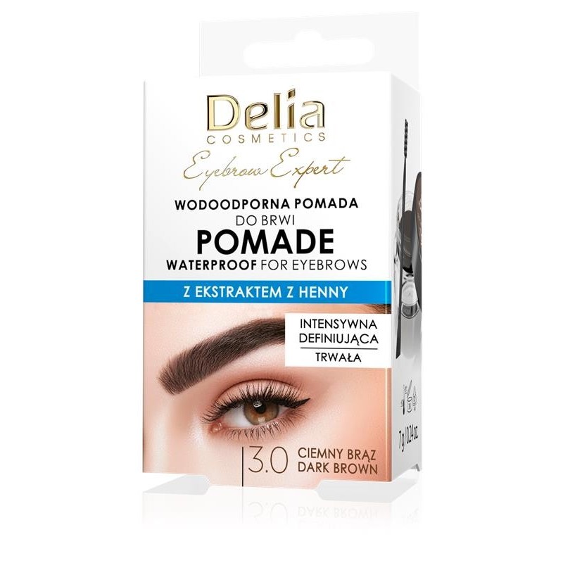 DELIA Eyebrow Expert wodoodporna pomada do brwi 3.0 ciemny brąz 7 g