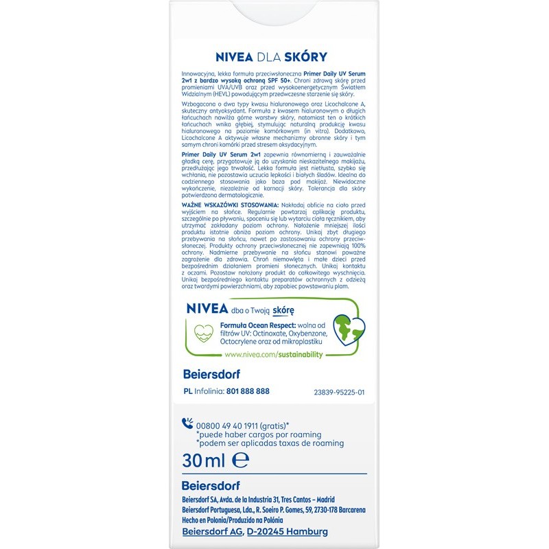 NIVEA SUN Serum SPF 50 Primer Daily 30ml  &