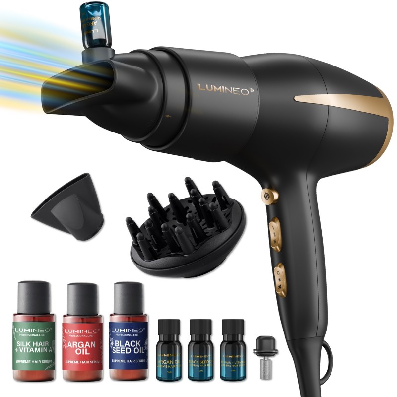 LUMINEO Professional Line Suszarka z dyfuzorem do serum Jedwabny Powiew + zestaw serum 3 x 20 ml
