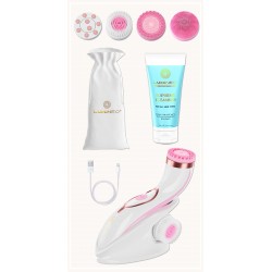 LUMINEO Professional Line Szczoteczka do twarzy Brush Pro różowa + Żel oczyszczajacy Lumineo do wszystkich typów cery 100 ml