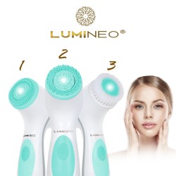 LUMINEO Professional Line Szczoteczka do twarzy Brush turkusowa + Żel oczyszczajacy Lumineo do wszystkich typów cery 100 ml