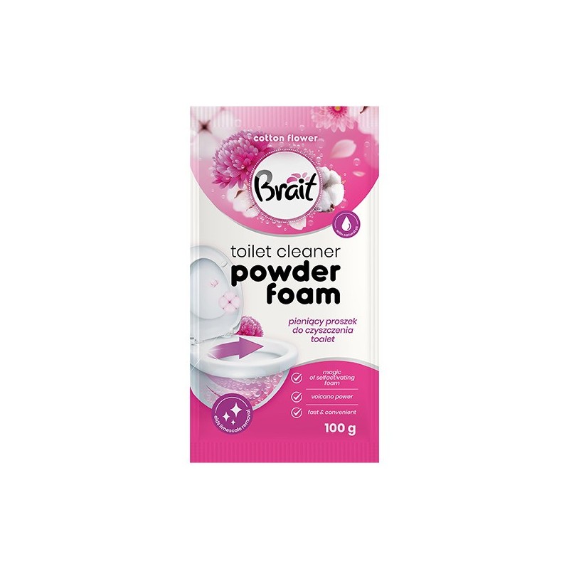 BRAIT Wulkan Pieniący proszek do czyszczenia toalet Cotton Flower 100 g