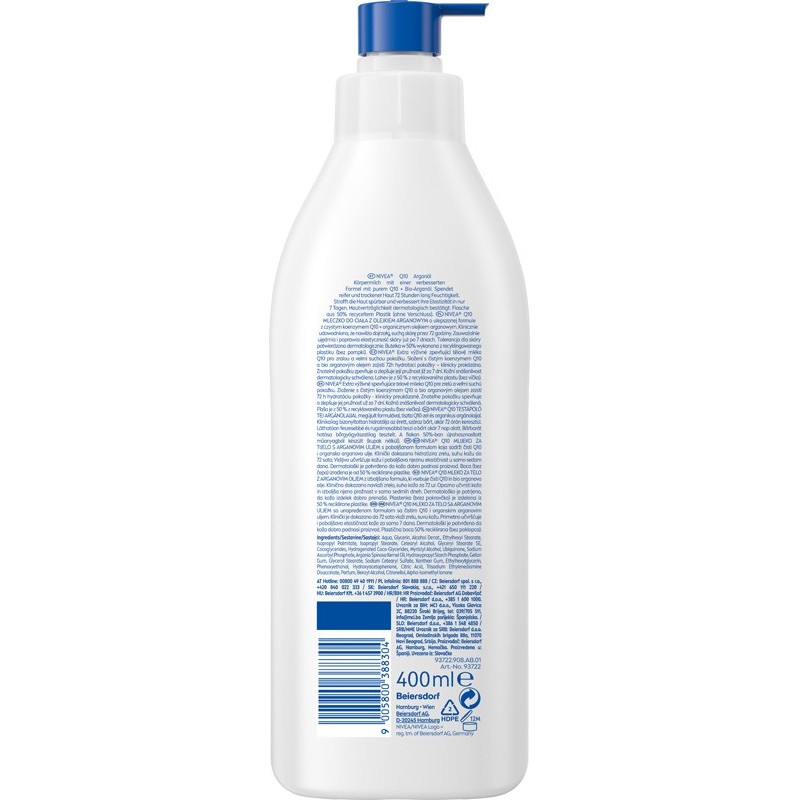 NIVEA BODY Balsam 400ml Ujędr+Odżyw.Q10 pomp.new