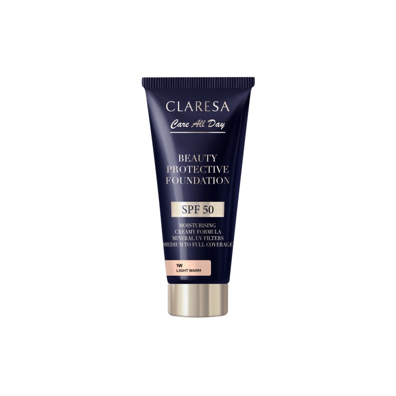 CLARESA Beauty Protective Foundation Nawilżający podkład z filtrem SPF 50 1W Light Warm 30 ml