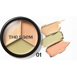 SAEM Cover Perfection Korektor do twarzy Triple Pot 01 Correct Beige