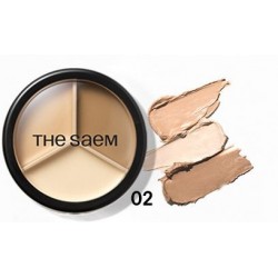 SAEM Cover Perfection Korektor do twarzy Triple Pot 02 Contour Beige