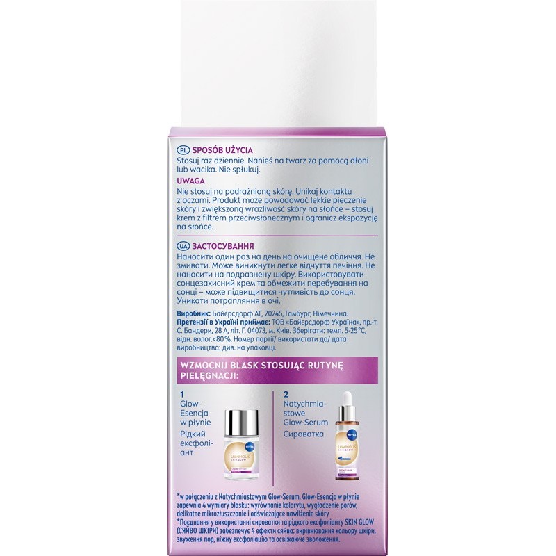 NIVEA Luminous Even Glow Liquid Refiner Serum peelingujące 100 ml