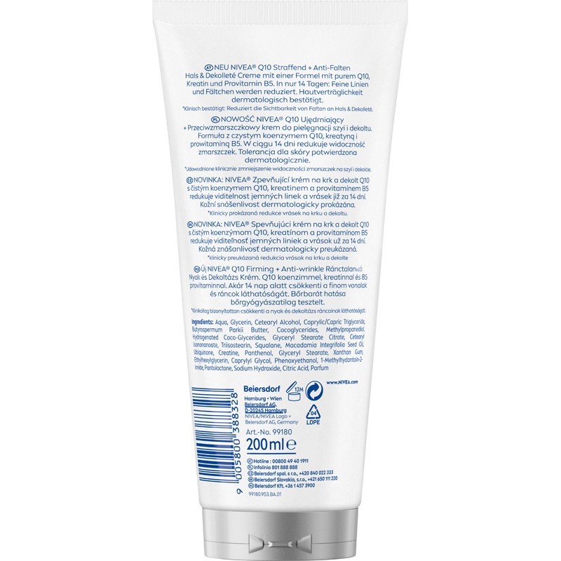 NIVEA Q10 Firming Anti - Wrinkle Ujędrniający + przeciwzmarszczkowy krem do ciała 200 ml