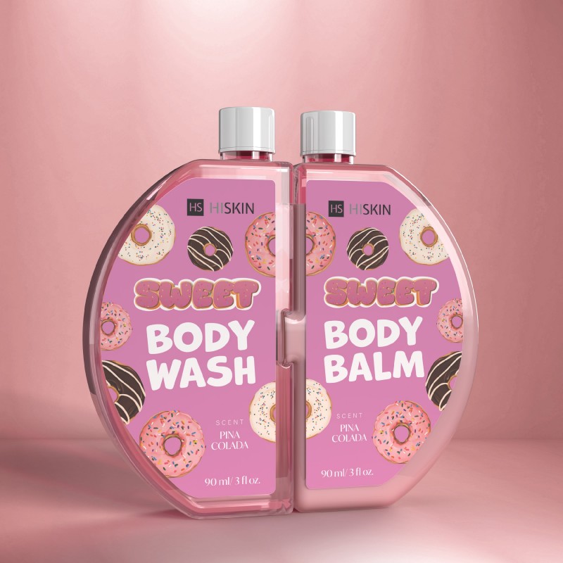 HISKIN Puzzle Body Pina Colada Żel do mycia ciała + Balsam do ciała 2 x 90 ml