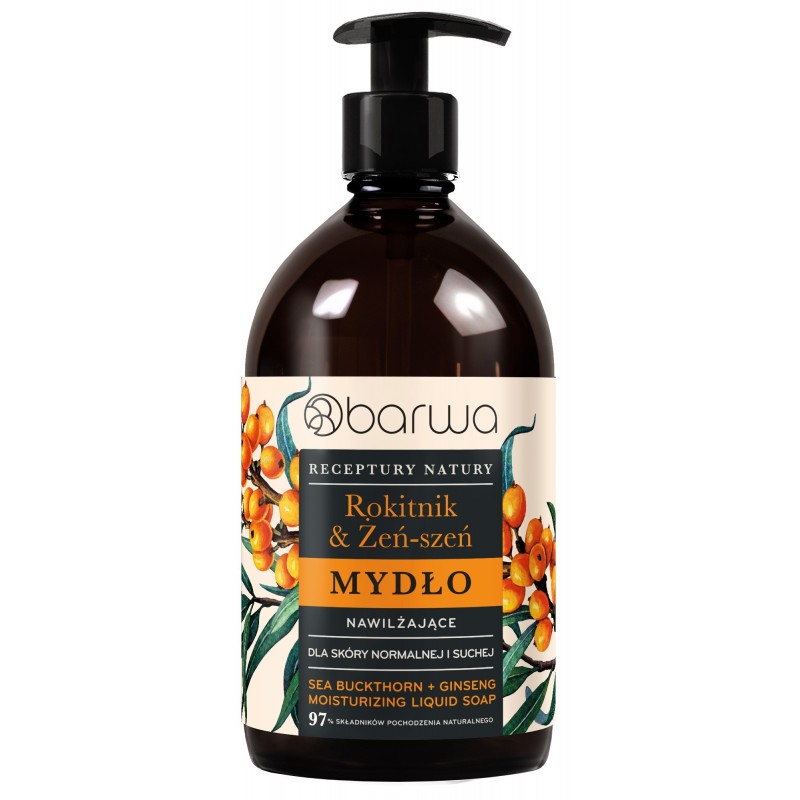 BARWA Receptury Natury Mydło w płynie nawilżające - Rokitnik & Żeń-Szeń
