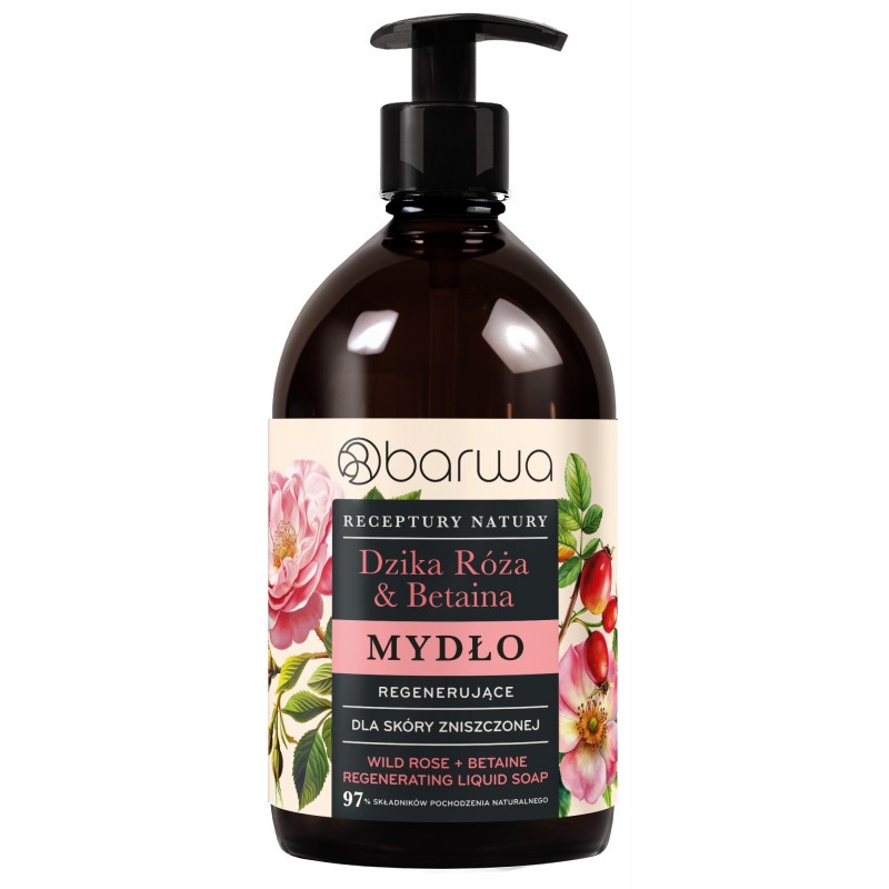 BARWA Receptury Natury Mydło w płynie regenerujące - Dzika Róża & Betaina