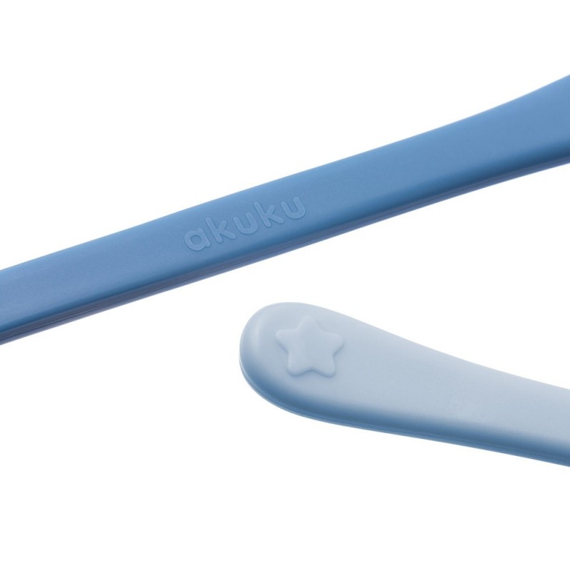 AKUKU Zestaw łyżeczek do nauki karmienia - niebieska 2 szt.