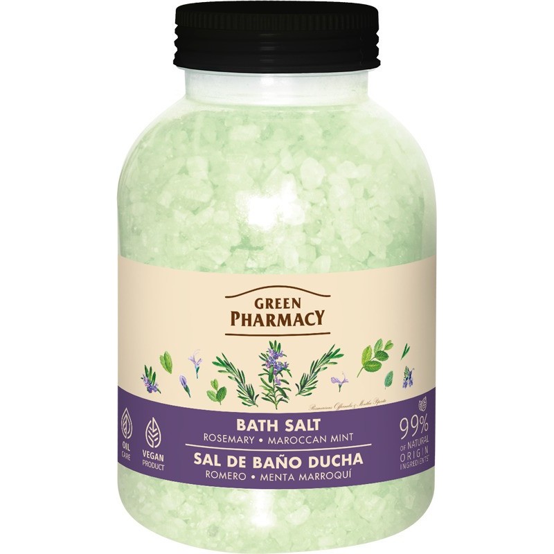 GREEN PHARMACY Sól do kąpieli Rozmaryn i Mięta marokańska 1000 g