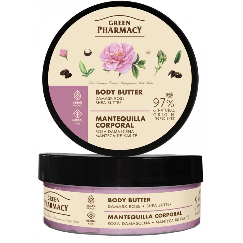 GREEN PHARMACY Masło do ciała Róża damasceńska i Masło shea 200 ml