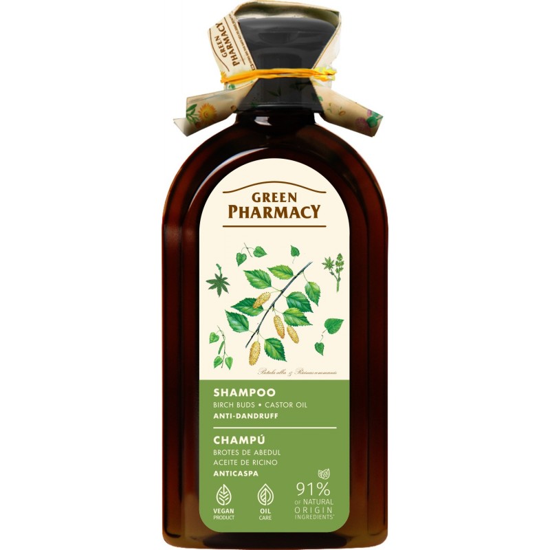 GREEN PHARMACY Szampon przeciwłupieżowy Pąki brzozy i Olej rycynowy 350 ml