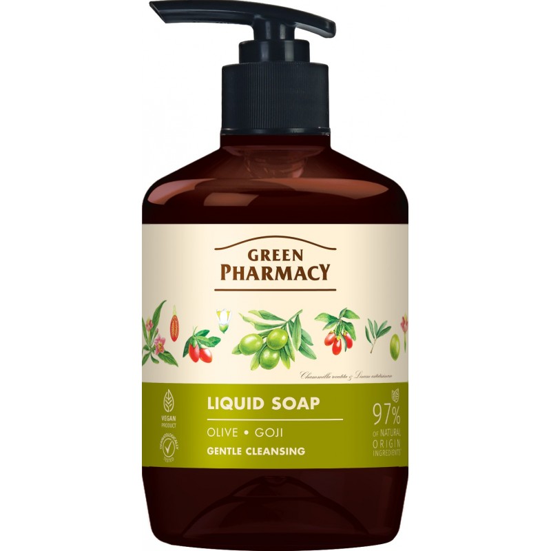 GREEN PHARMACY Mydło w płynie Oliwa + Jagody goji 460 ml