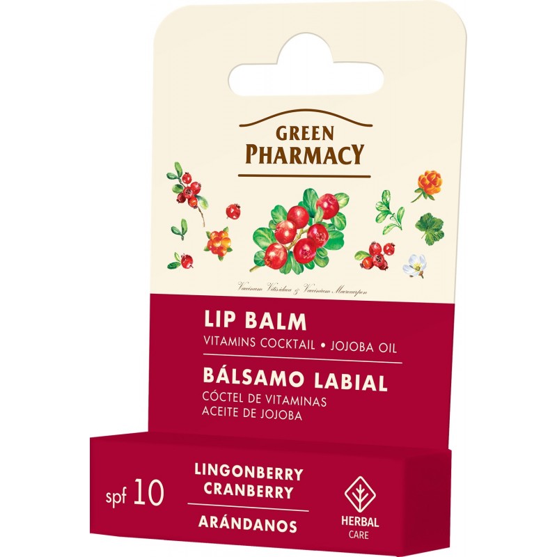GREEN PHARMACY Balsam do ust Brusznica i Żurawina 3,6 g