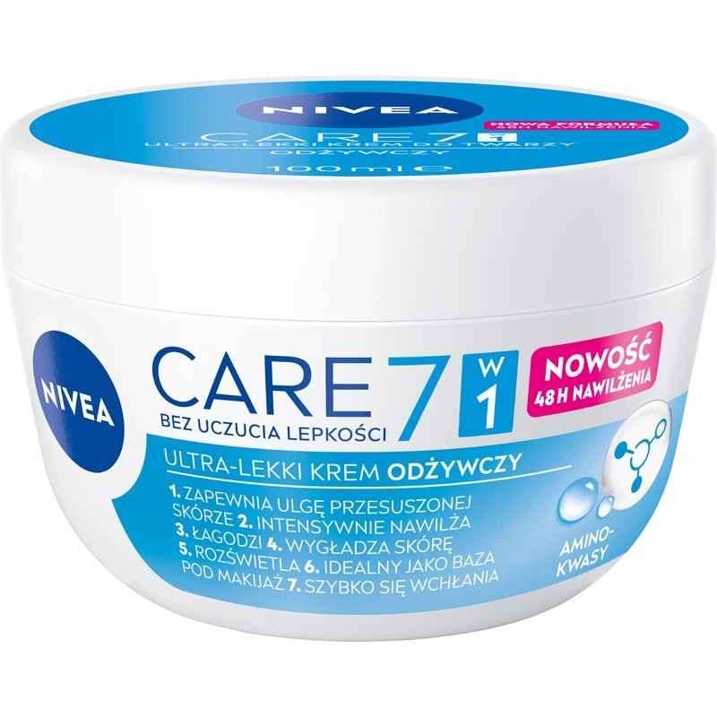 NIVEA Care 7w1 Ultra Lekki Krem do twarzy - odżywczy 100 ml