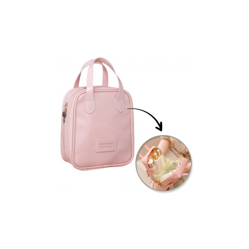 ECARLA Kosmetyczka z rączką -  różowa KS128R