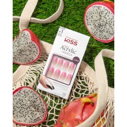 KISS Sztuczne paznokcie samoprzylepne Salon Acrylic French - Squared (rozmiar:M) 1op.-28szt