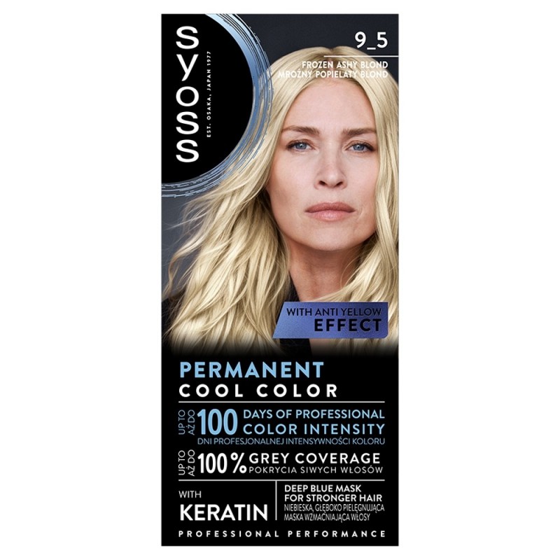 SYOSS  Permanent Cool Color Farba do włosów 9-5 Mroźny Popielaty Blond