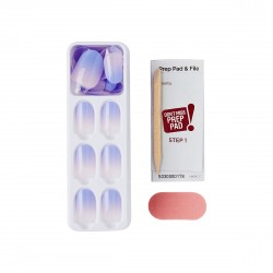 KISS Sztuczne paznokcie samoprzylepne imPRESS Color Press On Nails Ombre Collection, Friendzone Blue, Short Oval
