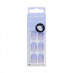 KISS Sztuczne paznokcie samoprzylepne imPRESS Color Press On Nails Ombre Collection, Friendzone Blue, Short Oval