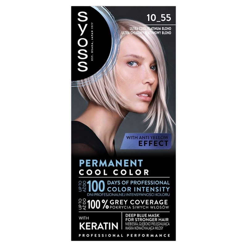 SYOSS Permanent Cool Color Farba do włosów 10_55 Ultra Chłodny Platynowy Blond