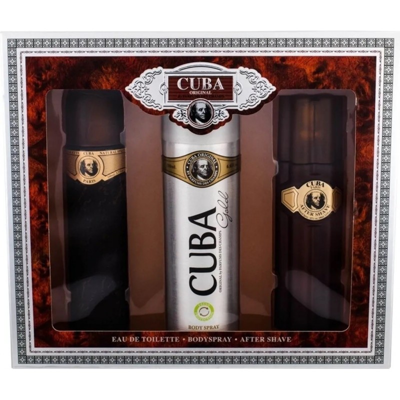 CUBA SET Men GOLD(EDT 100ml+A/S 100ml+B/S 200ml)&