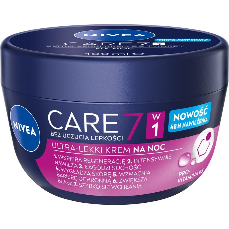 NIVEA Care 7w1 Ultra Lekki Krem do twarzy na noc 100 ml