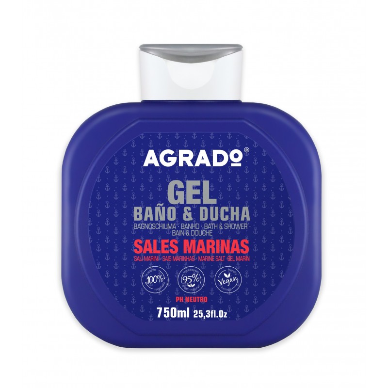 Agrado Żel prysznic/kąpiel 750ml Sól morska