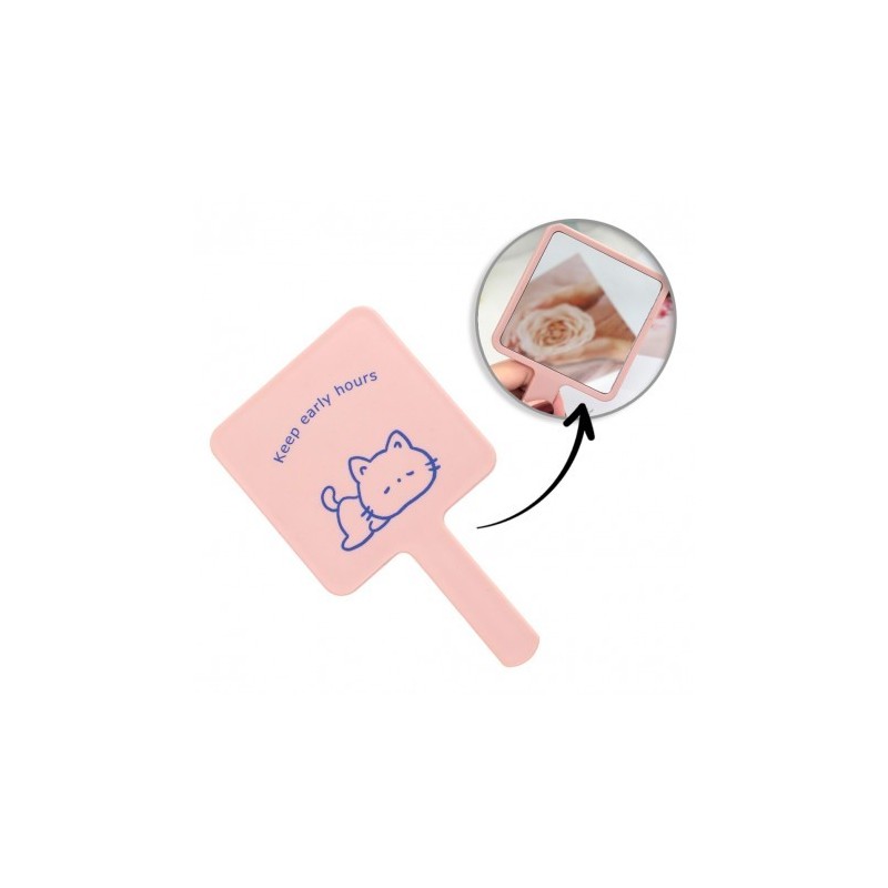 ECARLA Lusterko kosmetyczne z rączką, jednostronne XL wysokość 16 cm L23