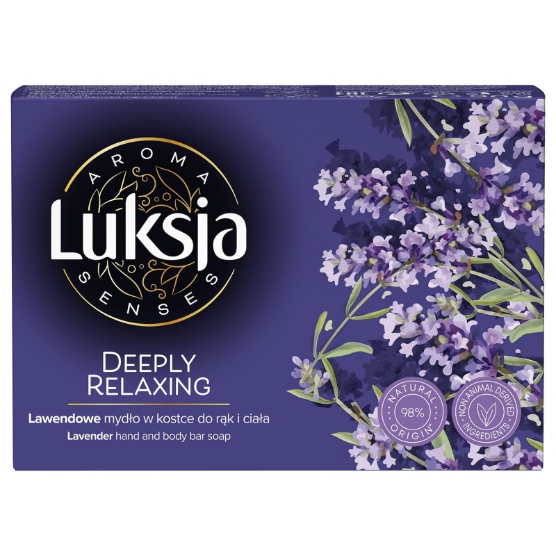 LUKSJA Aroma Senses Deeply Relaxing Lawendowe mydło w kostce do rąk i ciała 90 g