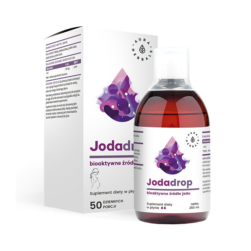 AURA HERBALS Jodadrop Bioaktywne źródło jodu - suplement diety w płynie 250 ml