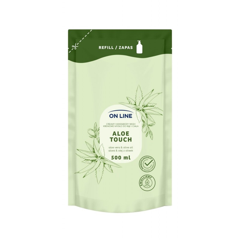 ON LINE Kremowe mydło do rąk i ciała Aloes & Olej z oliwek - zapas 500 ml