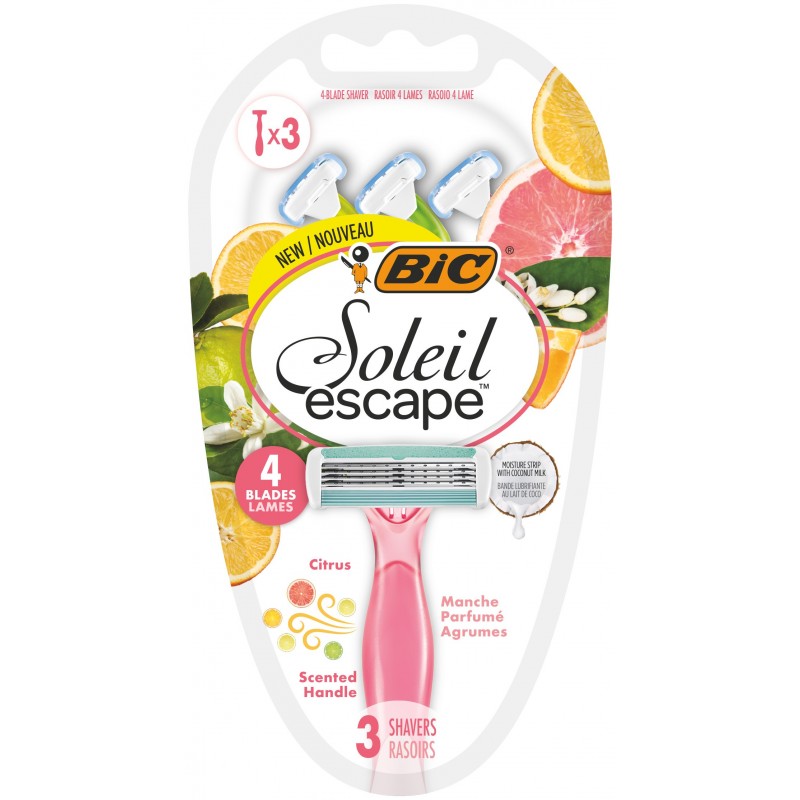 BIC Maszynka do golenia Soleil Escape Citrus - blister 3 sztuki