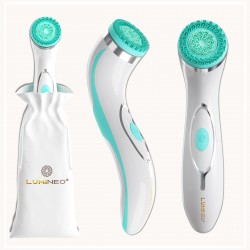 LUMINEO Professional Line Szczoteczka do twarzy Brush Pro turkusowa + Żel oczyszczajacy Lumineo do skóry trądzikowej i problemat