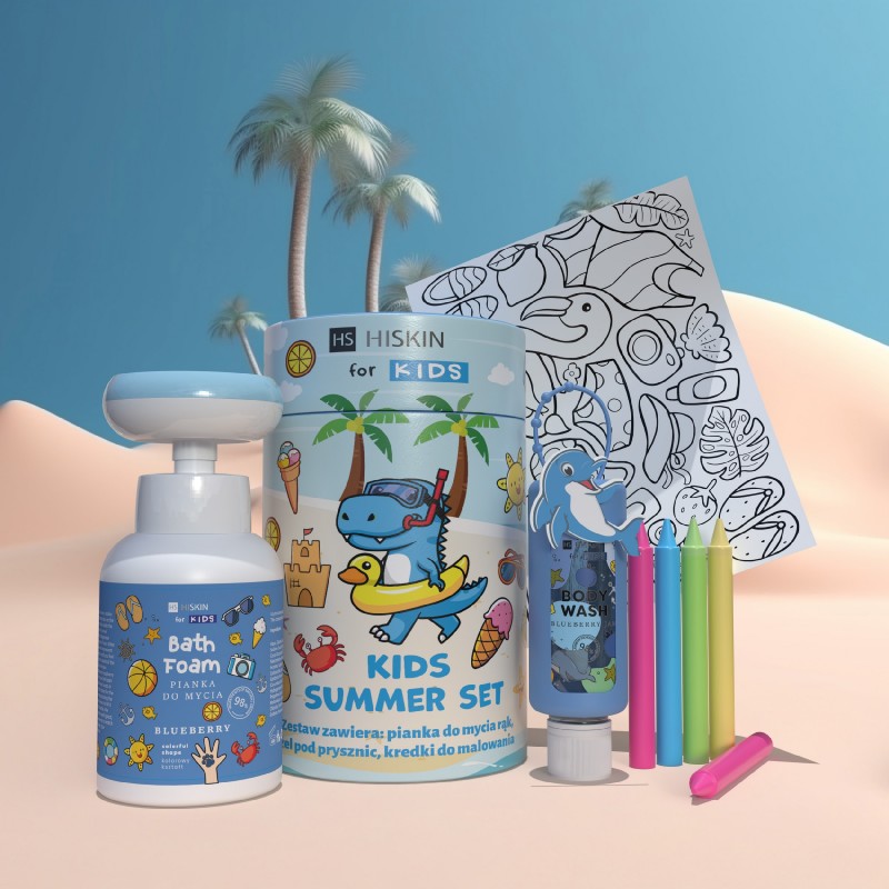 HISKIN Zestaw Kids niebieski pianka+żel+kredki